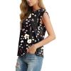 imageGRECERELLE Women 2025 Cap Sleeve Tops Summer Casual Tee Shirt Loose Crew Neck Basic Tank Trendy Work Vacation Outfits S2XLBlack Ink Lotus