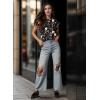imageGRECERELLE Women 2025 Cap Sleeve Tops Summer Casual Tee Shirt Loose Crew Neck Basic Tank Trendy Work Vacation Outfits S2XLBlack Ink Lotus
