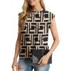 imageGRECERELLE Women 2025 Cap Sleeve Tops Summer Casual Tee Shirt Loose Crew Neck Basic Tank Trendy Work Vacation Outfits S2XLBlack Puzzle