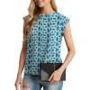 imageGRECERELLE Women 2025 Cap Sleeve Tops Summer Casual Tee Shirt Loose Crew Neck Basic Tank Trendy Work Vacation Outfits S2XLBlue Fish Scale