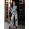 imageGRECERELLE Women 2025 Cap Sleeve Tops Summer Casual Tee Shirt Loose Crew Neck Basic Tank Trendy Work Vacation Outfits S2XLBlue Fish Scale