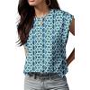 imageGRECERELLE Women 2025 Cap Sleeve Tops Summer Casual Tee Shirt Loose Crew Neck Basic Tank Trendy Work Vacation Outfits S2XLBlue Fish Scale