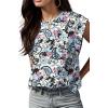 imageGRECERELLE Women 2025 Cap Sleeve Tops Summer Casual Tee Shirt Loose Crew Neck Basic Tank Trendy Work Vacation Outfits S2XLBlue Pink Paisley