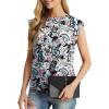 imageGRECERELLE Women 2025 Cap Sleeve Tops Summer Casual Tee Shirt Loose Crew Neck Basic Tank Trendy Work Vacation Outfits S2XLBlue Pink Paisley