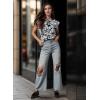 imageGRECERELLE Women 2025 Cap Sleeve Tops Summer Casual Tee Shirt Loose Crew Neck Basic Tank Trendy Work Vacation Outfits S2XLBlue Pink Paisley