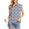 imageGRECERELLE Women 2025 Cap Sleeve Tops Summer Casual Tee Shirt Loose Crew Neck Basic Tank Trendy Work Vacation Outfits S2XLBlue White Wave