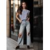 imageGRECERELLE Women 2025 Cap Sleeve Tops Summer Casual Tee Shirt Loose Crew Neck Basic Tank Trendy Work Vacation Outfits S2XLBlue White Wave
