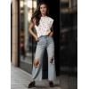 imageGRECERELLE Women 2025 Cap Sleeve Tops Summer Casual Tee Shirt Loose Crew Neck Basic Tank Trendy Work Vacation Outfits S2XLDreamy Garden