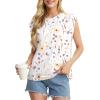 imageGRECERELLE Women 2025 Cap Sleeve Tops Summer Casual Tee Shirt Loose Crew Neck Basic Tank Trendy Work Vacation Outfits S2XLDreamy Garden