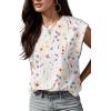 imageGRECERELLE Women 2025 Cap Sleeve Tops Summer Casual Tee Shirt Loose Crew Neck Basic Tank Trendy Work Vacation Outfits S2XLDreamy Garden