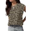 imageGRECERELLE Women 2025 Cap Sleeve Tops Summer Casual Tee Shirt Loose Crew Neck Basic Tank Trendy Work Vacation Outfits S2XLLeopard Khaki