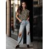 imageGRECERELLE Women 2025 Cap Sleeve Tops Summer Casual Tee Shirt Loose Crew Neck Basic Tank Trendy Work Vacation Outfits S2XLLeopard Khaki