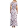 imageGRECERELLE Women Summer Crew Neck Casual Short Sleeve Solid Floral Print Long Maxi Dress with PocketsGray Azalea