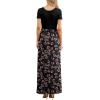 imageGRECERELLE Women Summer Crew Neck Casual Short Sleeve Solid Floral Print Long Maxi Dress with PocketsMantian March Red