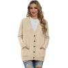 imageGRECERELLE Womens 2024 Fall Cardigan Sweaters Oversized Open Front Button Knit Outwear Coats with PocketsApricot