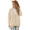 imageGRECERELLE Womens 2024 Fall Cardigan Sweaters Oversized Open Front Button Knit Outwear Coats with PocketsApricot
