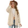 imageGRECERELLE Womens 2024 Fall Cardigan Sweaters Oversized Open Front Button Knit Outwear Coats with PocketsApricot