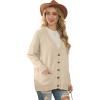 imageGRECERELLE Womens 2024 Fall Cardigan Sweaters Oversized Open Front Button Knit Outwear Coats with PocketsApricot