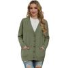 imageGRECERELLE Womens 2024 Fall Cardigan Sweaters Oversized Open Front Button Knit Outwear Coats with PocketsArmy Green