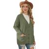 imageGRECERELLE Womens 2024 Fall Cardigan Sweaters Oversized Open Front Button Knit Outwear Coats with PocketsArmy Green