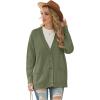 imageGRECERELLE Womens 2024 Fall Cardigan Sweaters Oversized Open Front Button Knit Outwear Coats with PocketsArmy Green