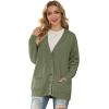 imageGRECERELLE Womens 2024 Fall Cardigan Sweaters Oversized Open Front Button Knit Outwear Coats with PocketsArmy Green