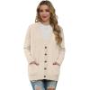 imageGRECERELLE Womens 2024 Fall Cardigan Sweaters Oversized Open Front Button Knit Outwear Coats with PocketsBeige