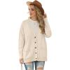imageGRECERELLE Womens 2024 Fall Cardigan Sweaters Oversized Open Front Button Knit Outwear Coats with PocketsBeige