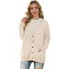 imageGRECERELLE Womens 2024 Fall Cardigan Sweaters Oversized Open Front Button Knit Outwear Coats with PocketsBeige