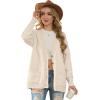 imageGRECERELLE Womens 2024 Fall Cardigan Sweaters Oversized Open Front Button Knit Outwear Coats with PocketsBeige