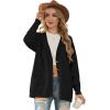 imageGRECERELLE Womens 2024 Fall Cardigan Sweaters Oversized Open Front Button Knit Outwear Coats with PocketsBlack