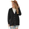 imageGRECERELLE Womens 2024 Fall Cardigan Sweaters Oversized Open Front Button Knit Outwear Coats with PocketsBlack