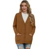 imageGRECERELLE Womens 2024 Fall Cardigan Sweaters Oversized Open Front Button Knit Outwear Coats with PocketsCaramel