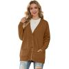 imageGRECERELLE Womens 2024 Fall Cardigan Sweaters Oversized Open Front Button Knit Outwear Coats with PocketsCaramel