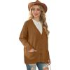 imageGRECERELLE Womens 2024 Fall Cardigan Sweaters Oversized Open Front Button Knit Outwear Coats with PocketsCaramel