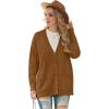 imageGRECERELLE Womens 2024 Fall Cardigan Sweaters Oversized Open Front Button Knit Outwear Coats with PocketsCaramel