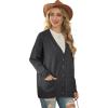 imageGRECERELLE Womens 2024 Fall Cardigan Sweaters Oversized Open Front Button Knit Outwear Coats with PocketsDark Gray