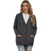 imageGRECERELLE Womens 2024 Fall Cardigan Sweaters Oversized Open Front Button Knit Outwear Coats with PocketsDark Gray