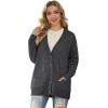 imageGRECERELLE Womens 2024 Fall Cardigan Sweaters Oversized Open Front Button Knit Outwear Coats with PocketsDark Gray