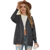 imageGRECERELLE Womens 2024 Fall Cardigan Sweaters Oversized Open Front Button Knit Outwear Coats with PocketsDark Gray