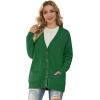 imageGRECERELLE Womens 2024 Fall Cardigan Sweaters Oversized Open Front Button Knit Outwear Coats with PocketsDark Green