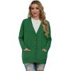 imageGRECERELLE Womens 2024 Fall Cardigan Sweaters Oversized Open Front Button Knit Outwear Coats with PocketsDark Green