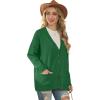imageGRECERELLE Womens 2024 Fall Cardigan Sweaters Oversized Open Front Button Knit Outwear Coats with PocketsDark Green