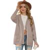 imageGRECERELLE Womens 2024 Fall Cardigan Sweaters Oversized Open Front Button Knit Outwear Coats with PocketsDeep Apricot