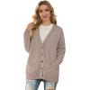 imageGRECERELLE Womens 2024 Fall Cardigan Sweaters Oversized Open Front Button Knit Outwear Coats with PocketsDeep Apricot