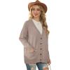 imageGRECERELLE Womens 2024 Fall Cardigan Sweaters Oversized Open Front Button Knit Outwear Coats with PocketsDeep Apricot