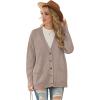 imageGRECERELLE Womens 2024 Fall Cardigan Sweaters Oversized Open Front Button Knit Outwear Coats with PocketsDeep Apricot