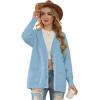 imageGRECERELLE Womens 2024 Fall Cardigan Sweaters Oversized Open Front Button Knit Outwear Coats with PocketsLight Blue