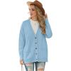 imageGRECERELLE Womens 2024 Fall Cardigan Sweaters Oversized Open Front Button Knit Outwear Coats with PocketsLight Blue