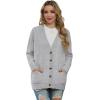 imageGRECERELLE Womens 2024 Fall Cardigan Sweaters Oversized Open Front Button Knit Outwear Coats with PocketsLight Gray
